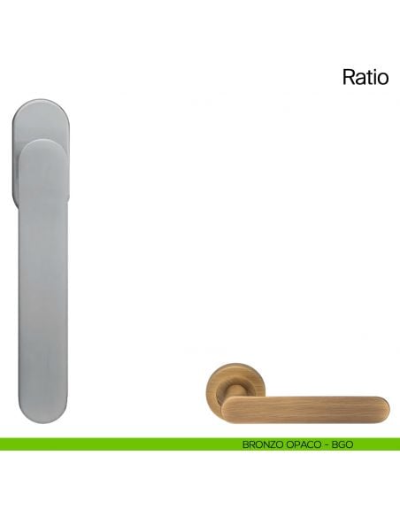 Maniglia martellina DK per finestra Ratio Manital bronzo opaco