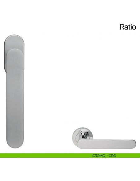 Maniglia martellina DK per finestra Ratio Manital cromato