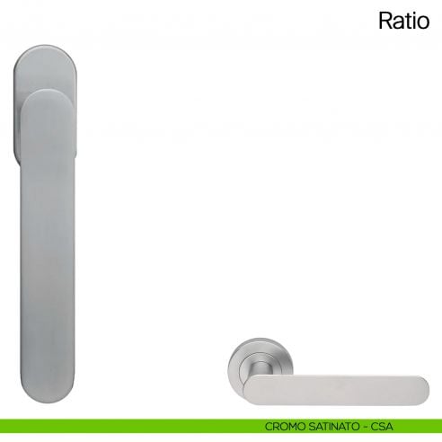 Maniglia martellina DK per finestra Ratio Manital cromato satinato