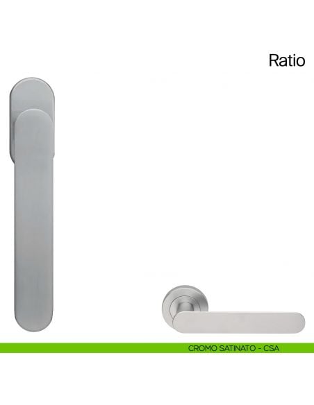 Maniglia martellina DK per finestra Ratio Manital cromato satinato
