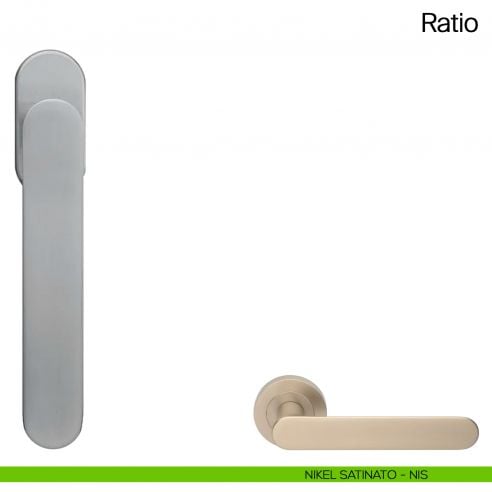 Maniglia martellina DK per finestra Ratio Manital nikel satinato