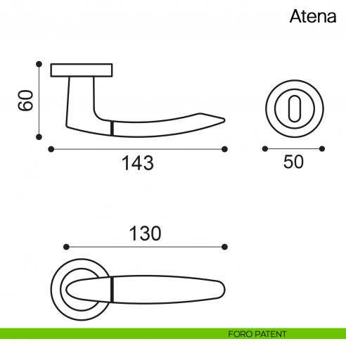 Maniglia per porta Atena Manital foro patent