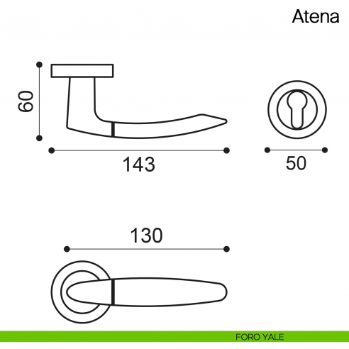 Maniglia per porta Atena Manital foro yale