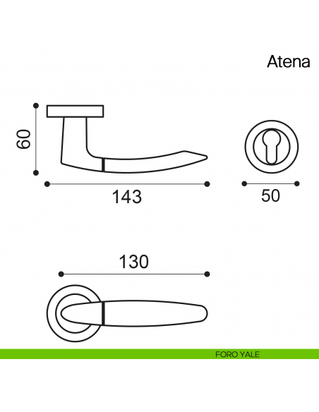Maniglia per porta Atena Manital foro yale
