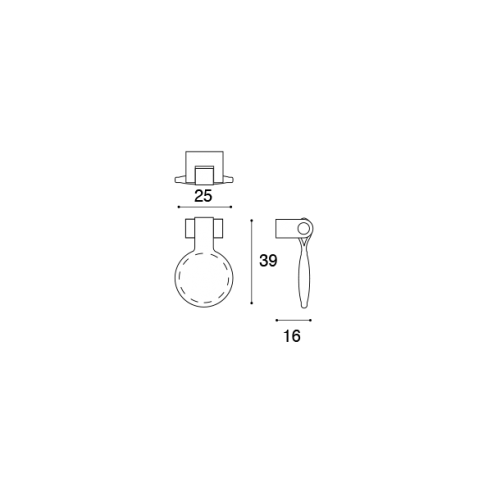 Pomello a ciondolo in cuoio per mobile Confalonieri MB09006 disegno