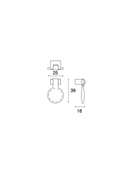 Pomello a ciondolo in cuoio per mobile Confalonieri MB09006 disegno