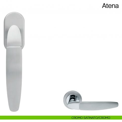 Maniglia martellina DK per finestra Atena Manital cromato satinato-cromato