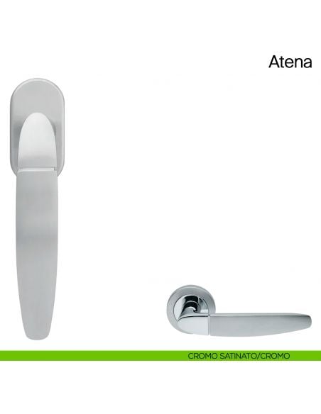 Maniglia martellina DK per finestra Atena Manital cromato satinato-cromato