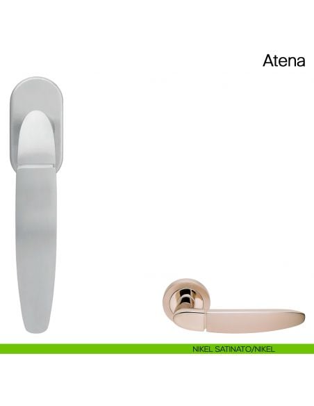 Maniglia martellina DK per finestra Atena Manital nikel satinato/nikel