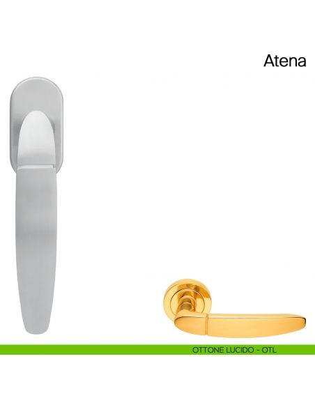 Maniglia martellina DK per finestra Atena Manital ottone lucido
