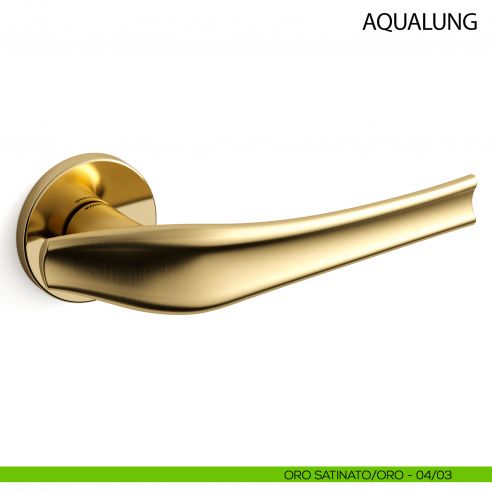 Maniglia per porta Aqualung Mandelli - oro satinato/oro - 04/03