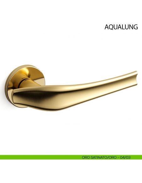 Maniglia per porta Aqualung Mandelli - oro satinato/oro - 04/03