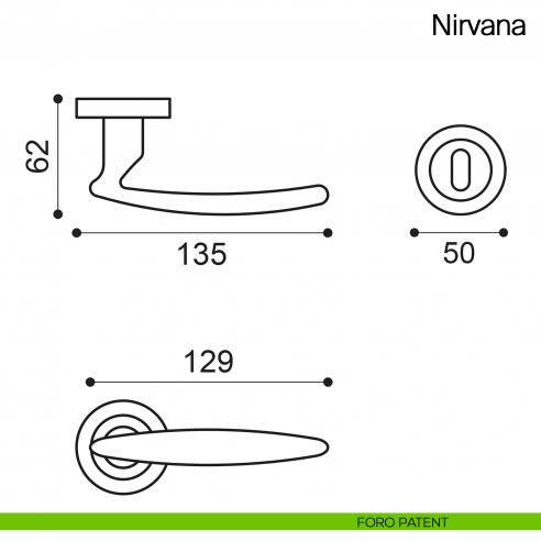 Maniglia per porta Nirvana Manital foro patent