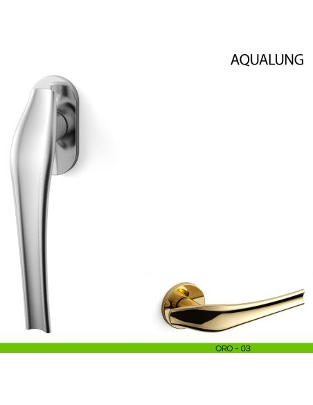 Maniglia per finestra martellina DK Aqualung Mandelli - oro - 03
