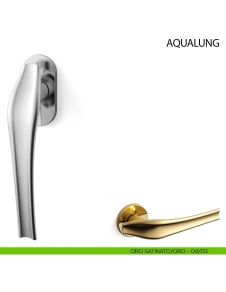 Maniglia per finestra martellina DK Aqualung Mandelli - oro satinato/oro - 04/03