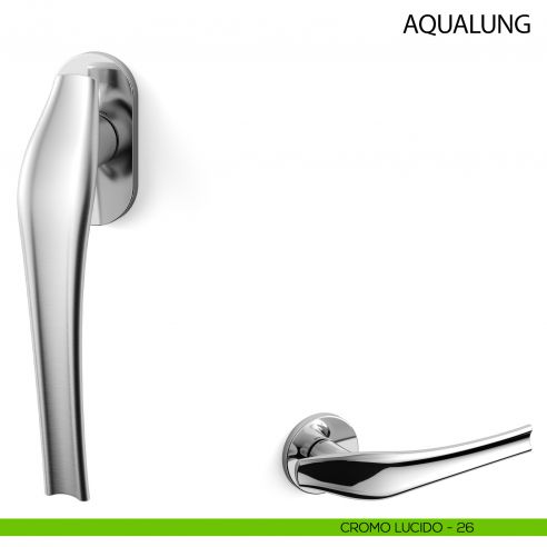 Maniglia per finestra martellina DK Aqualung Mandelli - cromo lucido - 26