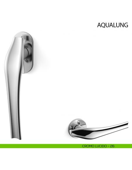 Maniglia per finestra martellina DK Aqualung Mandelli - cromo lucido - 26