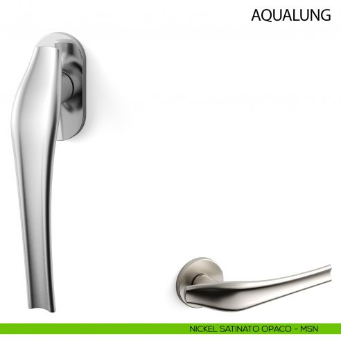 Maniglia per finestra martellina DK Aqualung Mandelli - nichel satinato opaco - MSN