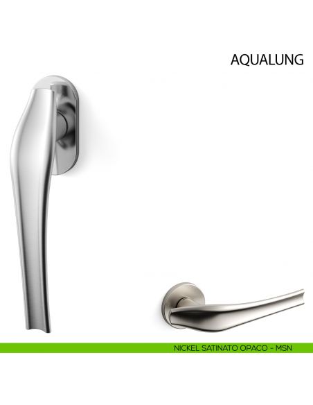 Maniglia per finestra martellina DK Aqualung Mandelli - nichel satinato opaco - MSN