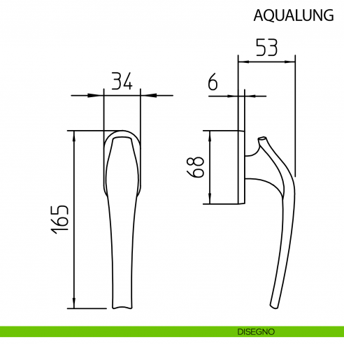 Maniglia per finestra martellina DK Aqualung Mandelli