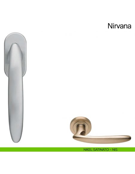 Maniglia martellina DK per finestra Nirvana Manital nikel satinato