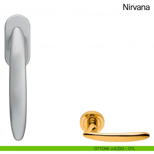 Maniglia martellina DK per finestra Nirvana Manital ottone lucido