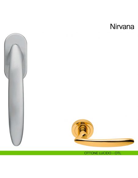Maniglia martellina DK per finestra Nirvana Manital ottone lucido