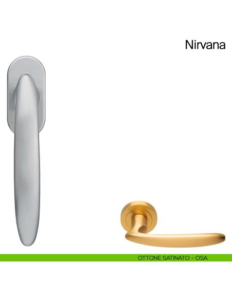 Maniglia martellina DK per finestra Nirvana Manital ottone satinato