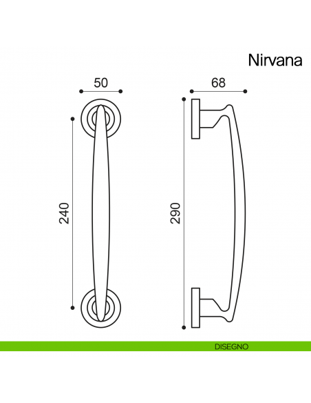 Maniglione per porta Nirvana Manital con rosette disegno