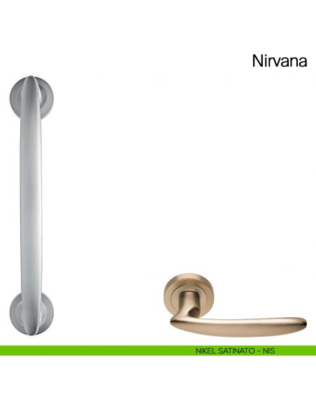 Maniglione per porta Nirvana Manital con rosette nikel satinato