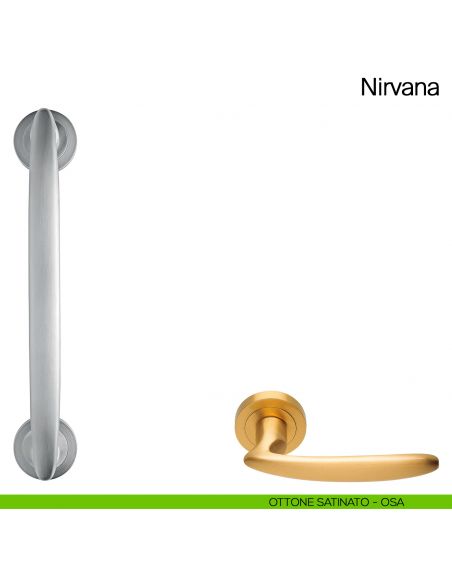 Maniglione per porta Nirvana Manital con rosette ottone satinato