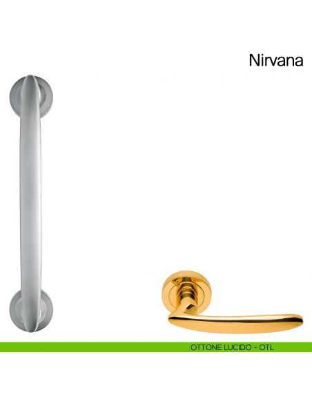 Maniglione per porta Nirvana Manital con rosette ottone lucido