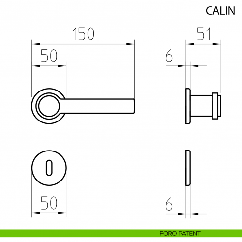 Maniglia per porta Calin Mandelli - foro patent