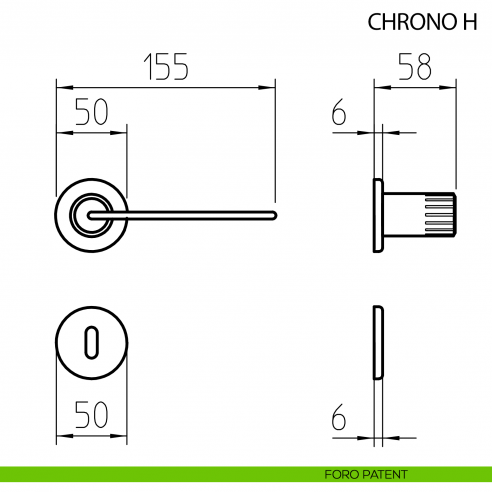 Maniglia per porta Chrono H Mandelli - foro patent