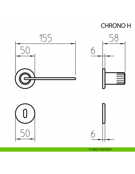 Maniglia per porta Chrono H Mandelli - foro patent