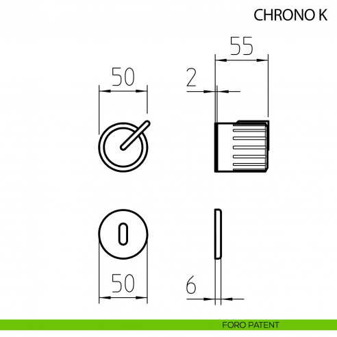 Maniglia per porta Chrono H Mandelli girevole - foro patent