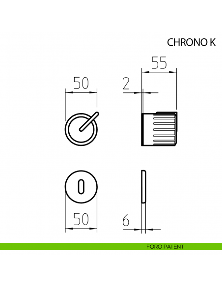 Maniglia per porta Chrono H Mandelli girevole - foro patent