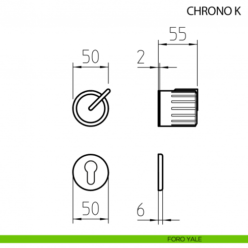 Maniglia per porta Chrono H Mandelli girevole - foro yale