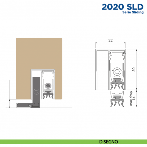 Paraspifferi per porta Scorrevole Comaglio 2020 SLD serie Sliding - disegno