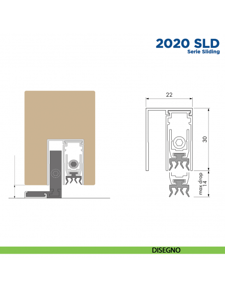 Paraspifferi per porta Scorrevole Comaglio 2020 SLD serie Sliding - disegno