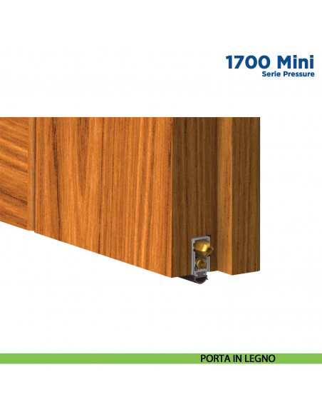 Paraspifferi per porta Comaglio 1700 Mini serie Pressure - applicazione su porta in legno