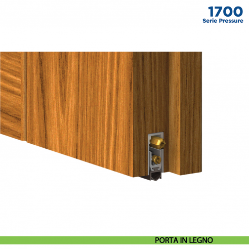 Paraspifferi per porta Comaglio 1700 serie Pressure - applicazione su porta in legno