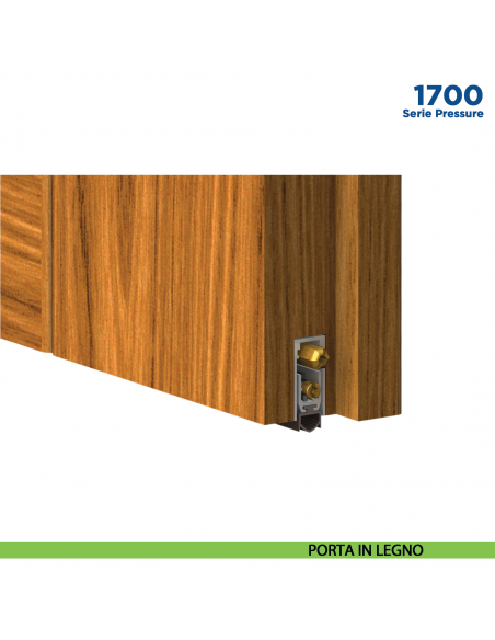 Paraspifferi per porta Comaglio 1700 serie Pressure - applicazione su porta in legno