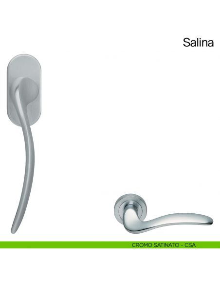 Maniglia martellina DK per finestra Salina Manital cromato satinato