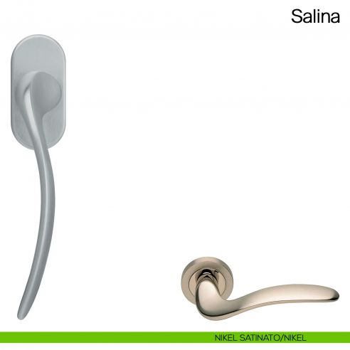 Maniglia martellina DK per finestra Salina Manital nikel satinato/nikel