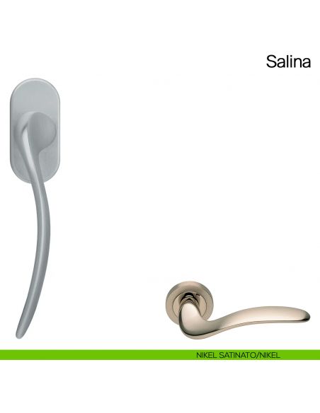 Maniglia martellina DK per finestra Salina Manital nikel satinato/nikel