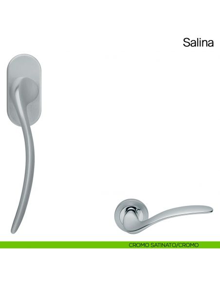 Maniglia martellina DK per finestra Salina Manital cromato satinato/cromo