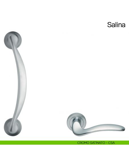 Maniglione per porta Salina Manital con rosette cromato satinato
