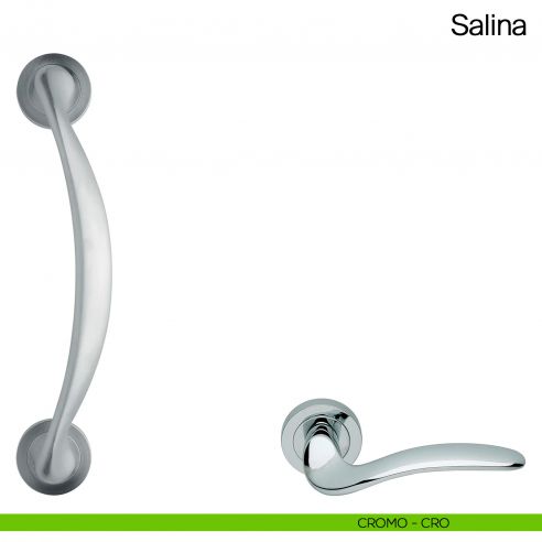 Maniglione per porta Salina Manital con rosette cromato