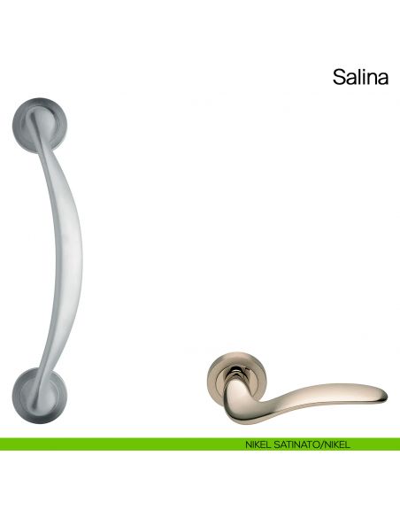 Maniglione per porta Salina Manital con rosette nikel satinato/nikel lucido
